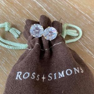 Cubic Zirconia 5 carat 14k gold earrings